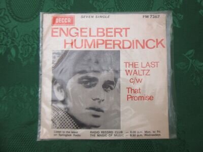 Engelbert Humperdinck The Last Waltz Vinyl Single 45RPM South African Decca Rare