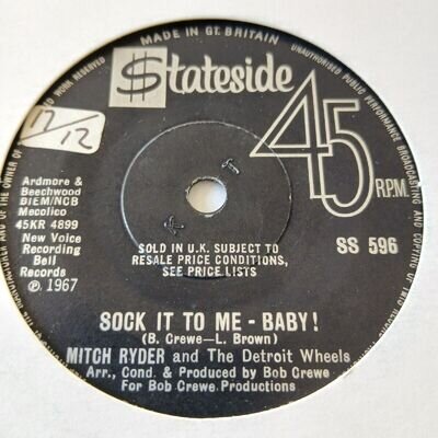 Mitch Ryder And The Detroit Wheels - Sock It To Me - Baby - UK STATESIDE