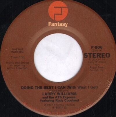 Larry Williams Doing the Best I Can 7" vinyl USA Fantasy 1977 b/w Gimme Some