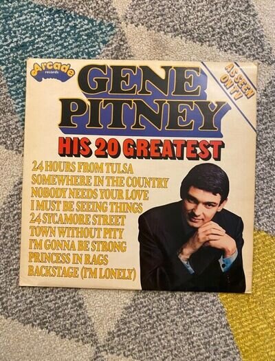 GENE PITNEY HIS 20 GREATEST HITS VINYL LP Plays Perfect 60’s Pop Rock