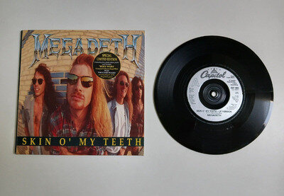 MEGADETH SKIN O' MY TEETH VINYL 7" SINGLE + GAME BOARD CAPITOL UK 1992 EX