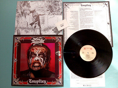 KING DIAMOND CONSPIRACY 1989 ALL INSERTS ROADRUNNER VINYL LP HEAVY METAL