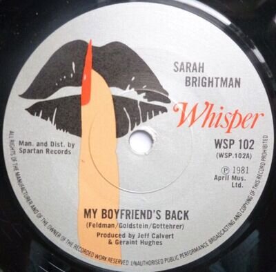 Sarah Brightman My Boyfriend's Back 7" Whisper WSP102 EX 1981 My Boyfriend's Bac