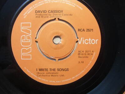 David Cassidy – I Write the Songs 1975 7” RCA 2571