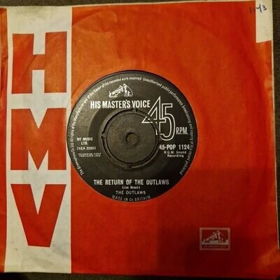 Outlaws - The Return Of The Outlaws - 7" Vinyl Single - VG/VG - Free UK Postage