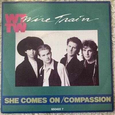 WIRE TRAIN, SHE COMES ON, 30, EX/EX+, 2 Track, 7" Single, Picture Sleeve, CBS