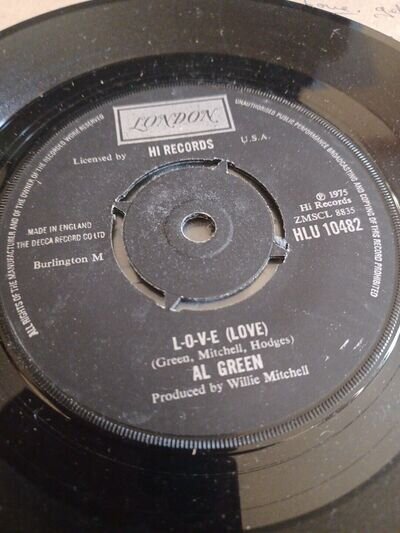 Al Green Love.7" Vinyl Single.