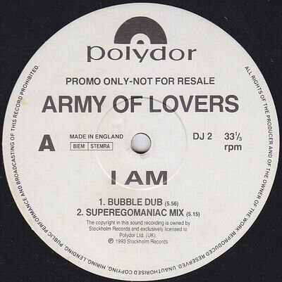 Army Of Lovers - I Am (12", Maxi, Promo)