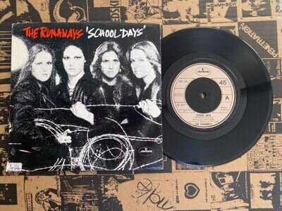 The Runaways – School Days / Wasted 7" - 1977 Mercury UK - Joan Jett Lita Ford