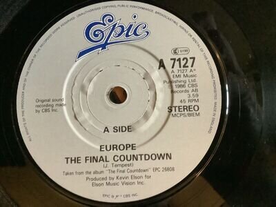 Europe - The Final Countdown - UK 7” Single - Picture Sleeve - Epic A 7127