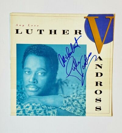 Luther Vandross Any Love Autographed LP Cover