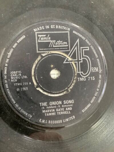 Marvin Gaye and Tammi Terrell - The Onion Song. 7” single 1969 Motown TMG 715