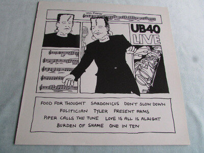 UB40 ' Live ' Vinyl Album DEP International Records. EX