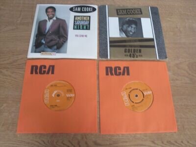 SAM COOKE 4 x 7" SINGLES in PICTURE & PRINTED SLEEVES