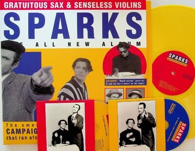 SPARKS- Gratuitous Sax & Senseless Violins LP YELLOW VINYL + 2-CD Expanded NEW