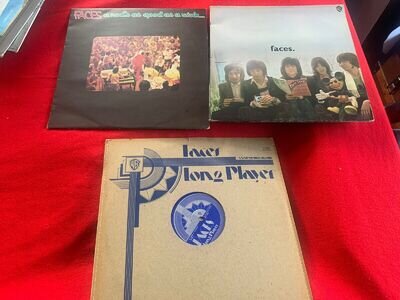 THE FACES LOT OF 3 EARLY UK WARNER BROTHERS UK LP'S ALL LISTED SOME RARE WB