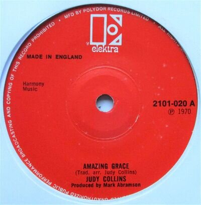 Judy Collins - 7" UK 45 - Amazing Grace - 1970 - Elektra - 2101-020 - NWS - Good