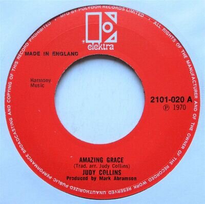 Judy Collins - 7" UK 45 - Amazing Grace - 1970 - Elektra - 2101-020 - NWS - VG+