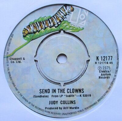 Judy Collins - 7" UK 45 - Send In The Clowns - 1975 - Elektra - K 12177 - VG+/M