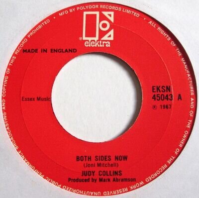 Judy Collins - 7" UK 45 - Both Sides Now - 1967 - Elektra - EKSN 45043 - VG/M