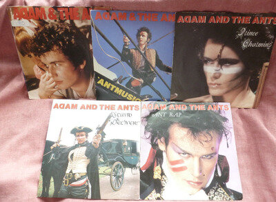 ADAM AND THE ANTS 5 7" SINGLES inc ANT RAP,STAND & DELIVER etc