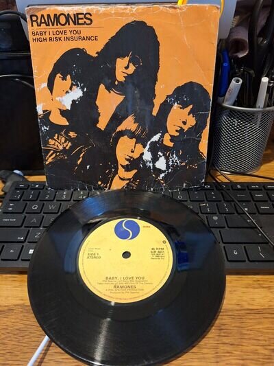 THE RAMONES BABY I LOVE YOU VG 7" PUNK VINYL 45 PHIL SPECTOR PICTURE SLEEVE