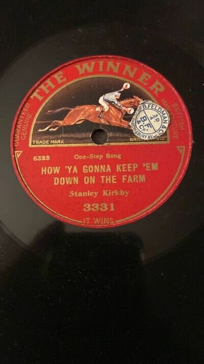 Rare 78rpm record, V+, STANLEY KIRKBY : How 'Ya Gonna Keep 'Em , The Winner 3331