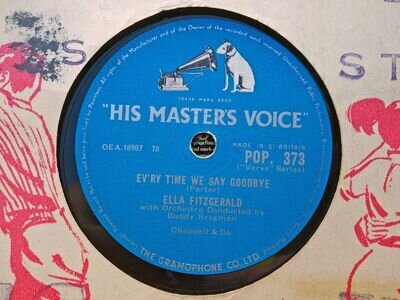 ELLA FITZGERALD - Ev'ry Time We Say Goodbye / Manhattan 78 rpm disc (A++)