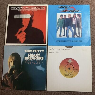 Rare Tom Petty Vinyl Singles X 4 American Girl + 3 Tom Petty & The Heartbreakers