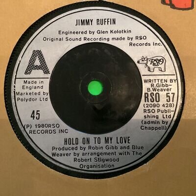 Jimmy Ruffin 7”Vinyl Single “ Hold On To My Love “ RSO Records 1980 Robin Gibb