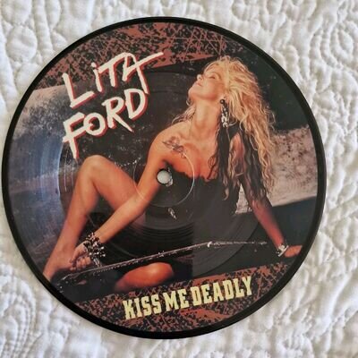 NM/NM Lita Ford Kiss Me Deadly 7" VINYL 45 PICTURE DISC RCA 1988 The Runaways