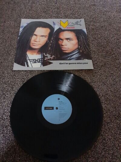 Milli Vanilli - Girl I'm Gonna Miss You 12" Vinyl Record 1980s Pop