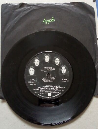 Happy Xmas War Is Over John Lennon Yoko Ono single record disc 7" Apple sleeve