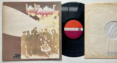 Led Zeppelin 2 II plum labels 1st vinyl press WRECK misprint green tinge sleeve