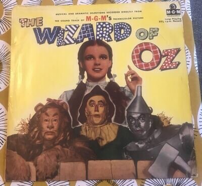 The Wizard of Oz Soundtrack Vinyl LP MGM C 757 Judy Garland et al 1957