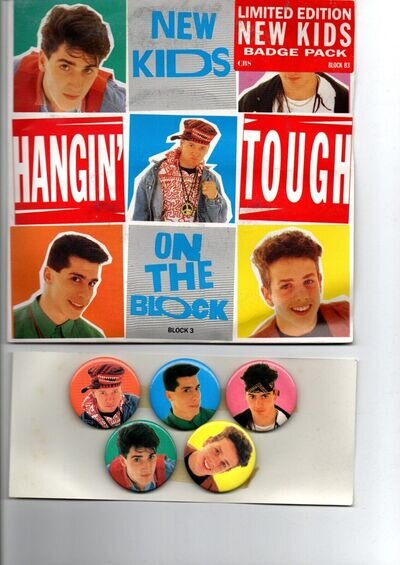 New Kids On The Block - Hangin Tough / Rare 5 badge pack 7" vinyl / MINT condit.