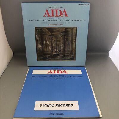 Verdi Aida Vinyl Box Set (3 LPs) Fonit Cetra Franco Corelli Angelo Questa