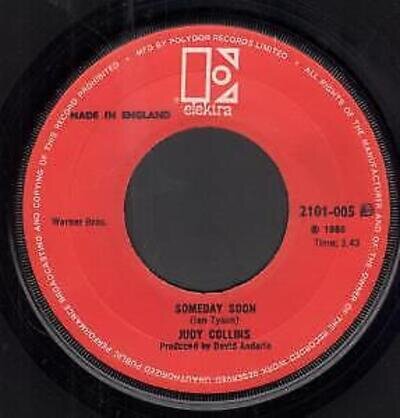 Judy Collins Someday Soon 7" vinyl UK Elektra 1968 Large centre label design b/w