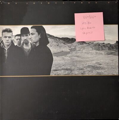 U2 The Joshua Tree Vinyl Record VG+/VG+ U26 1987