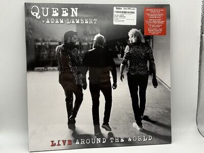 queen + adam lambert all around the world red vinyl lp Double Lp Sealed Limited