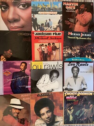 JOB LOT OF 12 USED SOUL VINYL LPs