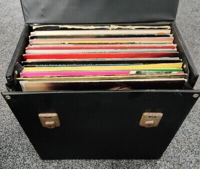 JOB LOT OF 68 x ROCK AND POP 12" SINGLES IN A DJ CARRY CASE *ALL LISTED*