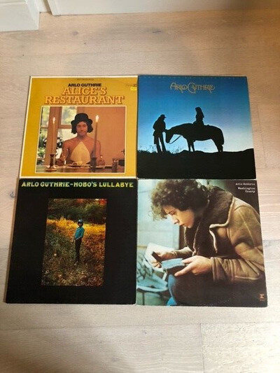 ARLO GUTHRIE 4 LP JOB LOT - INC ALICE'S RESTAURANT & HOBO'S LULLABY (QUITE RARE)