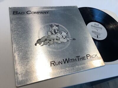 “BAD COMPANY “RUN WITH THE PACK” ORIG. 1st PRESS 3U/3U 1976 UK VINYL GFLD LP VG+