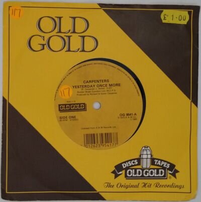 Carpenters Yesterday Once More / Close To You 7" Single (1985) Old Gold OG 9541