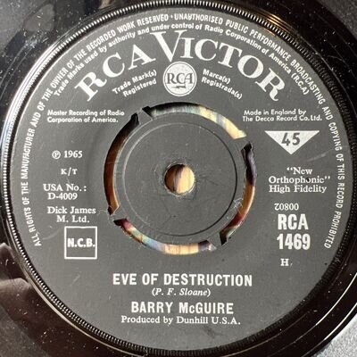 Barry McGuire - Eve Of Destruction - Vinyl Record 7” Single - RCA 1469 - VG-/VG