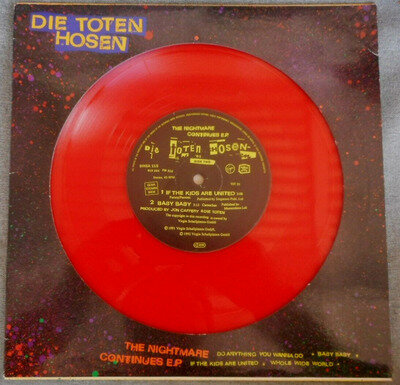 DIE TOTEN HOSEN EP The Nightmare Continues 10'' Red Vinyl Die Cut Sleeve PUNK