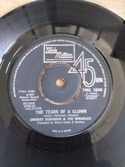 Tamla Motown - Smokey Robinson - 45 rpm 7" Single Vinyl Record - The Tears Of...