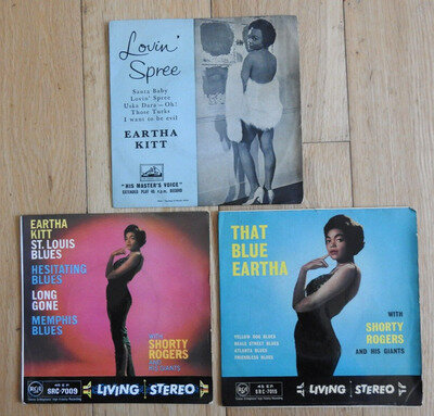 EARTHA KITT 3 x EP LOVIN SPREE / ST LOUIS BLUES / THAT BLUE EARTHA ALL GRADED