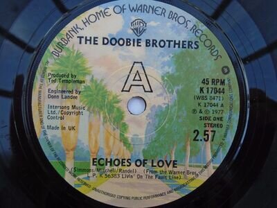 Doobie Brothers Echoes Of Love 7" Warner Bros K17044 EX 1977 Echoes Of Love/Ther